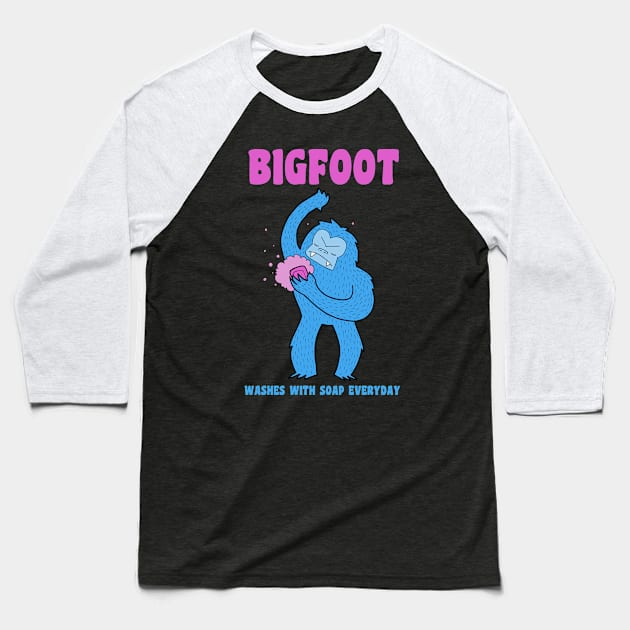 Bigfoot And His Best Buddy, Soap Baseball T-Shirt by idreamofbubblegum